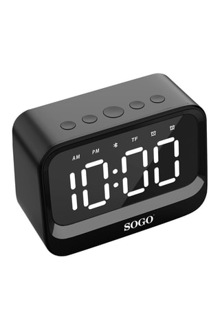 Despertador recarregável Bluetooth sem fios - 5 W - Preto