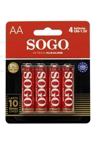 4 pilhas alcalinas AA