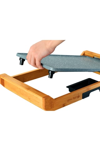 Plancha elétrica em bambu - 43 x 23 cm - 2200 W