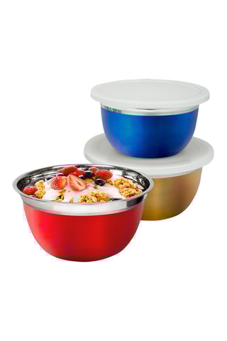 3 tigelas de aço inoxidável