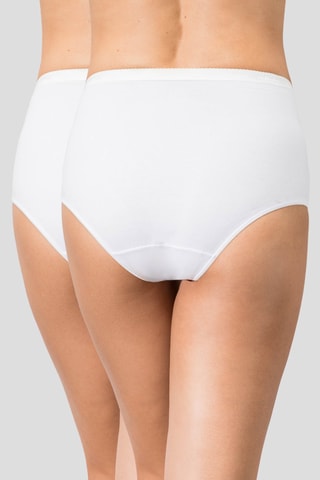 2 bragas de talle midi de algodón orgánico Coton - Blanco - Playtex