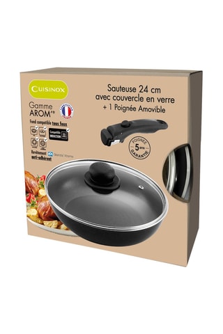 Padella fonda con manico amovibile Arom - 24 cm