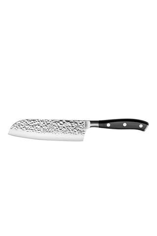 Coltello Santoku in acciaio inossidabile 5Cr15MoV con protezzione lama Carbon - 18 cm