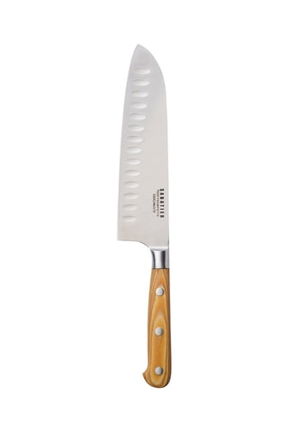 Coltello Santoku in acciaio inossidabile e legno Essentiel - 18 cm