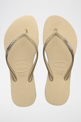 Slippers Slim Sparkle - Beige en Goudkleurig