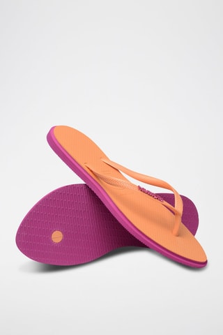 Slippers Slim - zalmkleurig en paars