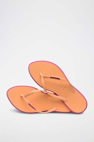 Slippers Slim - zalmkleurig en paars