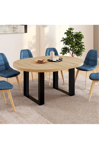 Mesa de comedor redonda extensible Brixton - 110/150 x 110 x 75 cm