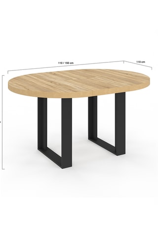Mesa de comedor redonda extensible Brixton - 110/150 x 110 x 75 cm