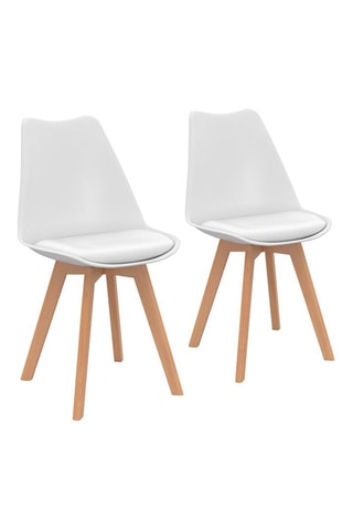 2 sillas Nordia - Natural y blanco