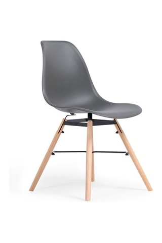 Sillas Arkken con asiento gris y patas de madera - Pack de 2