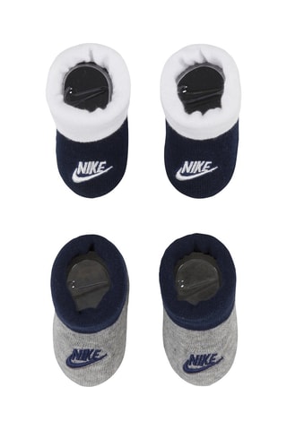 2 paires de chaussons - Bleu marine et gris chiné