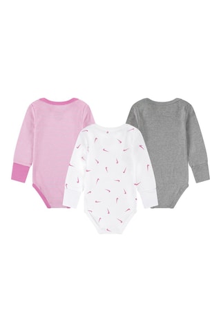 3 bodys - Gris foncé chiné, rose et blanc - Nike