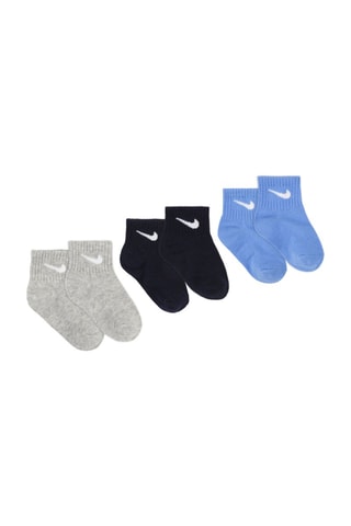 3 paires de chaussettes - Gris clair chiné, noir et ciel - Nike