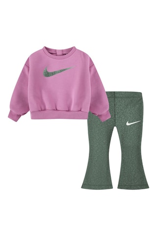 Sweat et pantalon - Vert olive et rose - Nike