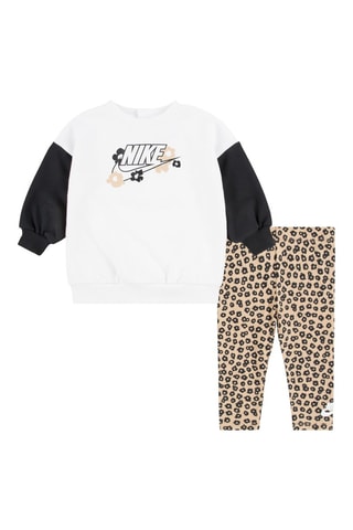 Sweat et legging Floral - Blanc et beige - Nike