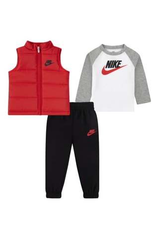 Ensemble 3 pièces - Gris chiné et rouge