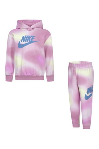 Sweat à capuche et pantalon tie and dye - Rose