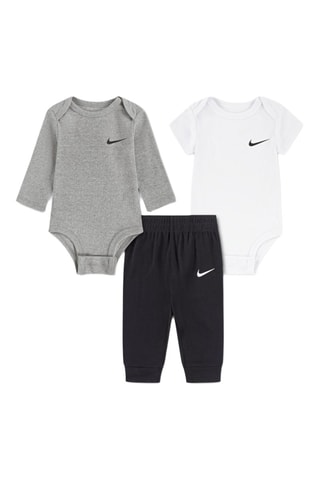 2 bodys et pantalon - Noir et gris foncé chiné