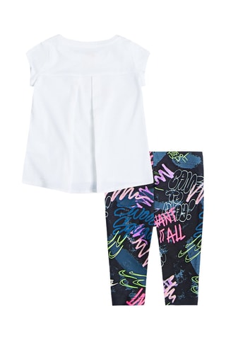 T-shirt et legging - Blanc et rose poudré