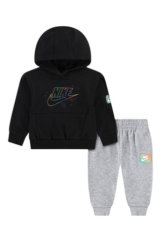 Sweat à capuche et pantalon - Gris foncé chiné et noir