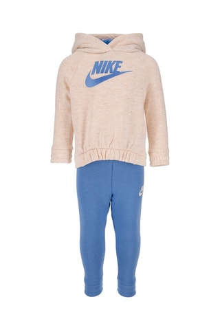 Sweat à capuche et pantalon Beige chiné et bleu - Nike
