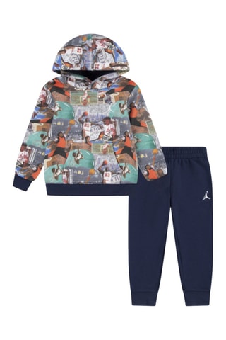 Sweat à capuche et pantalon polaire Jdb Mj Brklyn Flc Aop - Bleu marine - Jordan