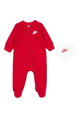 Grenouillère et bavoir - Rouge et blanc