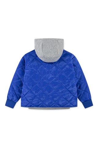 Veste trompe-l'œil polaire à capuche - Bleu électrique