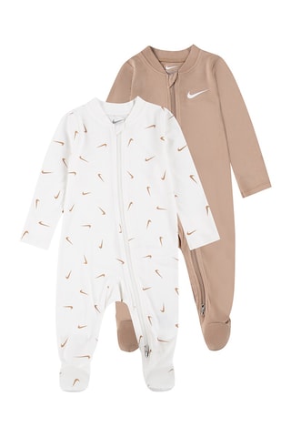 2 grenouillères - Blanc et camel