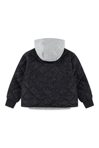 Veste trompe-l'œil polaire à capuche  - Noir