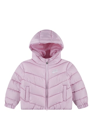 Doudoune à capuche - Rose poudré et blanc