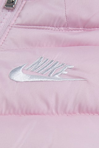 Doudoune à capuche - Rose poudré et blanc