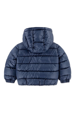 Doudoune à capuche - Bleu marine et blanc