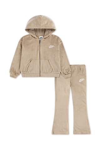 Sweat à capuche et legging en velours - Beige