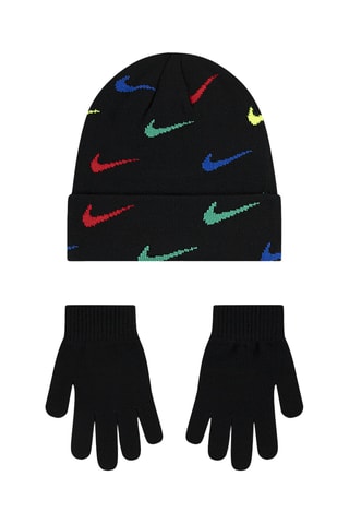 Bonnet et gants - Noir et vert clair