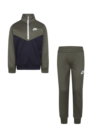 Sweat et pantalon - Vert olive et bleu marine