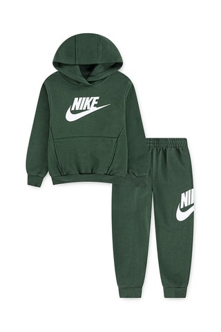 Sweat à capuche et pantalon - Vert foncé et blanc
