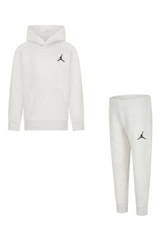 Sweat à capuche et pantalon polaires - Blanc chiné