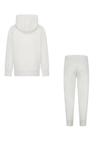 Sweat à capuche et pantalon polaires - Blanc chiné