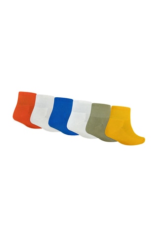 6 paires de chaussettes - Bleu roi, blanc et rouge