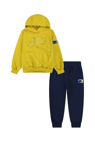 Sweat à capuche et pantalon - Jaune et bleu marine