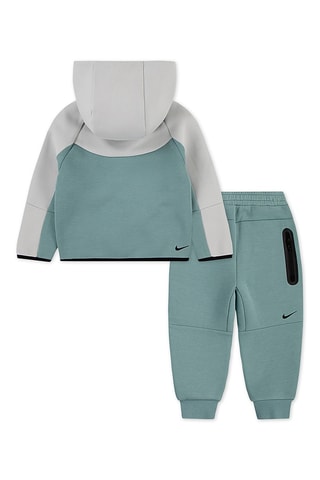 Sweat à capuche et pantalon polaires - Vert et gris