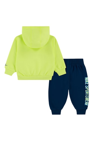 Sweat à capuche et pantalon polaires - Bleu canard et vert clair