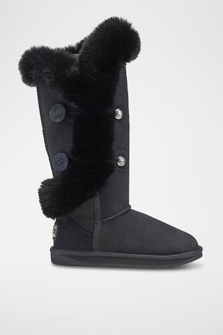 Botas de piel ovina nobuk forradas - Negro 