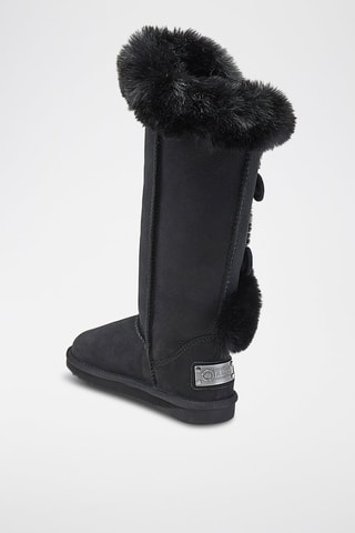 Botas de piel ovina nobuk forradas - Negro 