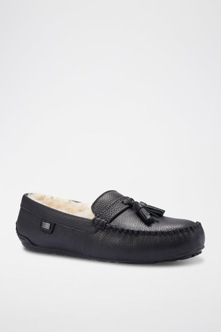 Mocasines de piel forrados - Negro