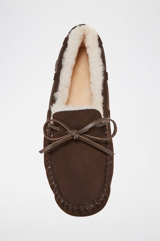 Mocasines de piel ovina forrados - Marrón