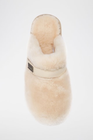 Zapatillas de casa de piel ovina - Beige