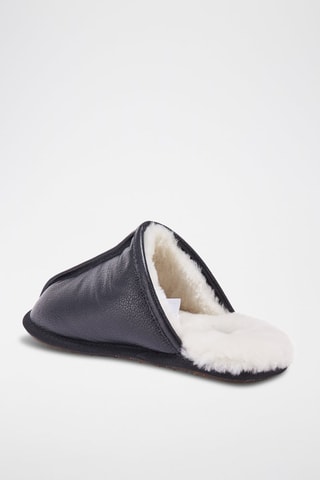 Sandalias de piel ovina forradas - Negro